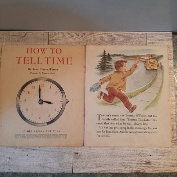 Vintage 1957 Little Golden Activity Book How To Tell Time - Picture 5 of 9